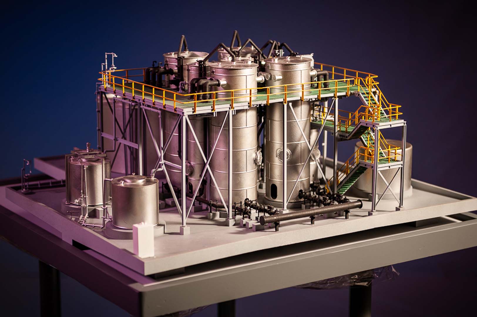 3D Printed colour model of industrial processing plant