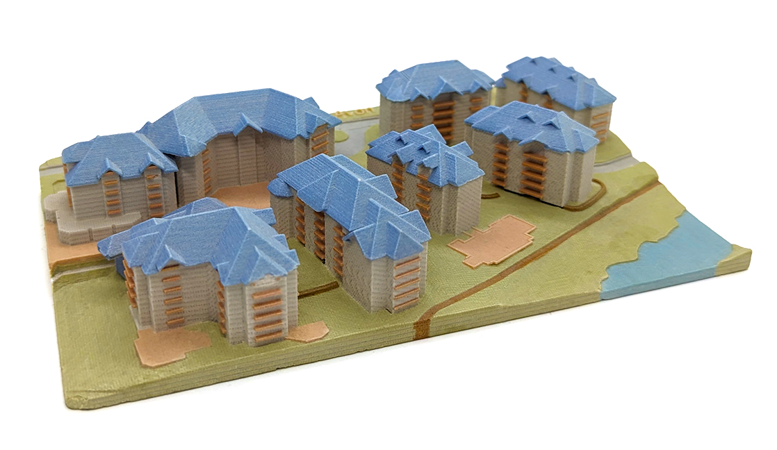 3D Printed Colour Model of apartment buildings