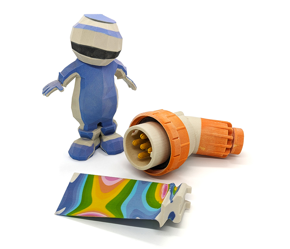 Full Colour 3D Printed objects character, Electrical Plug and Heat Map Part
